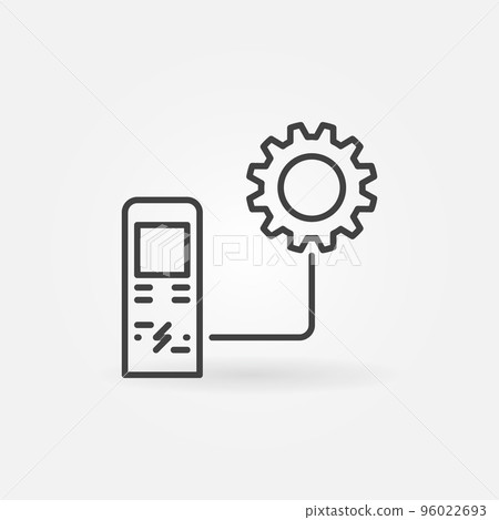 Electric Recharging Point with Gear vector line icon Electric Recharging Point with Gear vector line icon 96022693