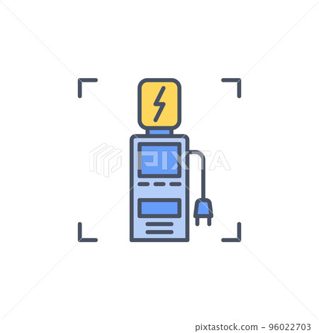 Electric Vehicle Charging Station vector colored icon 96022703