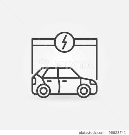 EV vector concept simple icon in outline style 96022741