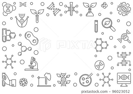 Vector Biotechnology or Biotech outline horizontal frame 96023052