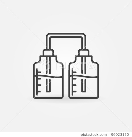 Connected chemistry bottles minimal vector outline icon 96023150