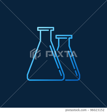 Conical Flasks vector outline blue creative icon or logo element 96023152