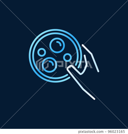 Petri Dish in Hand vector colored outline icon or logo element Petri Dish in Hand vector colored outline icon or logo element 96023165