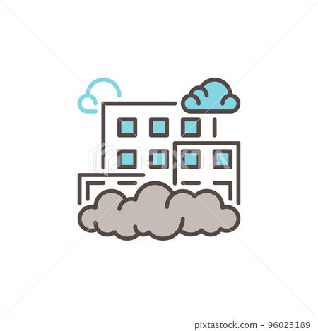 Smog or Smoke Fog in City vector Air Pollution modern icon Smog or Smoke Fog in City vector Air Pollution modern icon 96023189