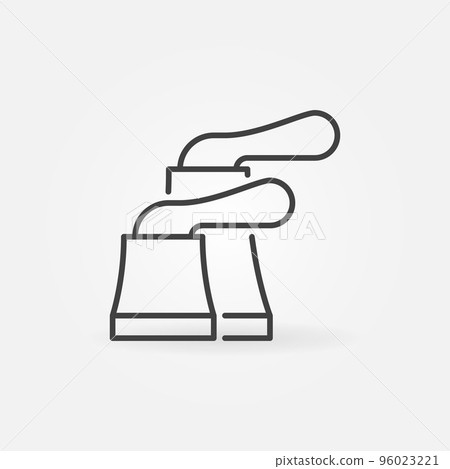 Factory Pipes with Smoke vector thin line concept icon Factory Pipes with Smoke vector thin line concept icon 96023221