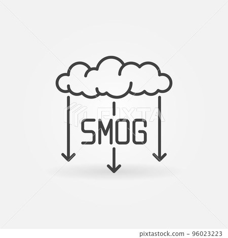 Smog Cloud with Arrows vector concept line icon Smog Cloud with Arrows vector concept line icon 96023223