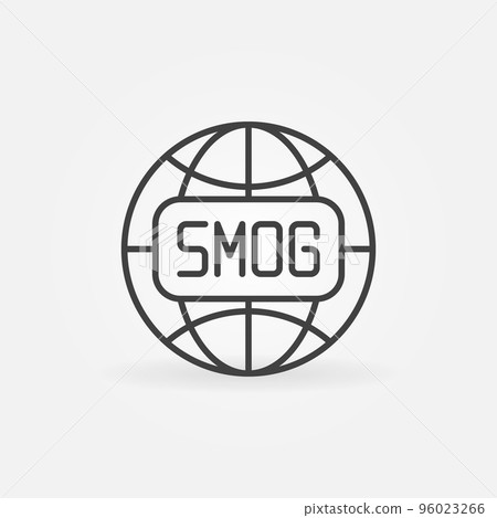Earth Globe vector Smog Smoke Fog concept line icon 96023266