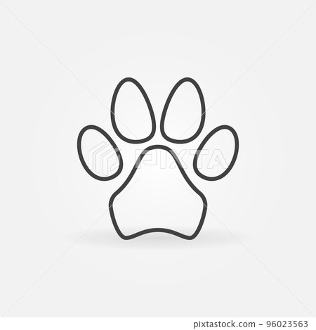 Animal Pet Foot Mark linear vector concept minimal icon Animal Pet Foot Mark linear vector concept minimal icon 96023563