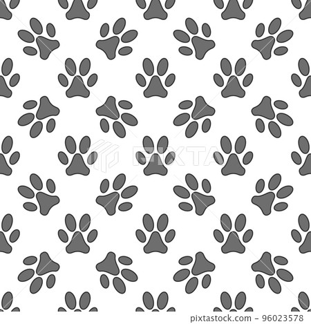 Vector Pet Paw Prints Seamless minimal cute Pattern 96023578