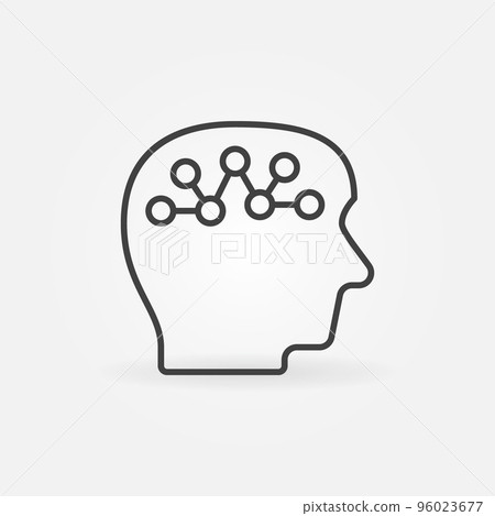 Synapses in Brain vector Human Head concept line icon 96023677