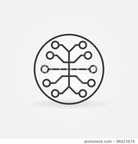 Brain Synapses vector Mind concept round outline icon Brain Synapses vector Mind concept round outline icon 96023678