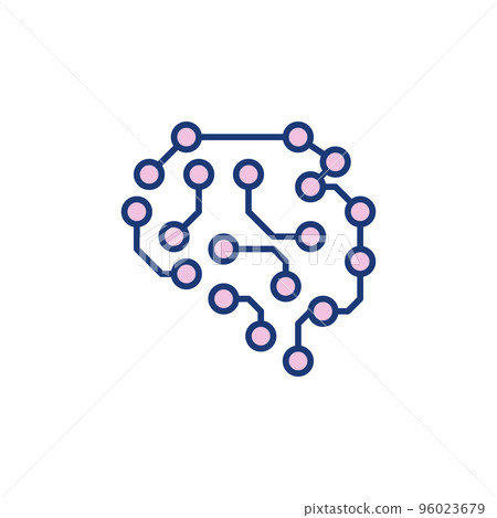 Human Brain Connections vector concept colored icon 96023679