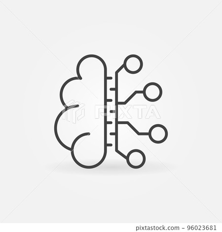 Human Brain with Neuron Connection line vector icon 96023681