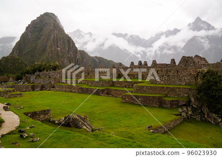 Panoramic view to Machu Picchu archaeological site and Huayna Picchu mountain , Cuzco, Peru Panoramic view to Machu Picchu archaeological site and Huayna Picchu mountain , Cuzco, Peru 96023930