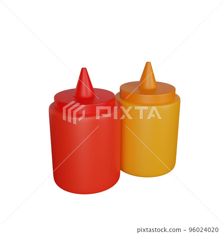 3d rendering of ketchup mustard fast food icon 3d rendering of ketchup mustard fast food icon 96024020