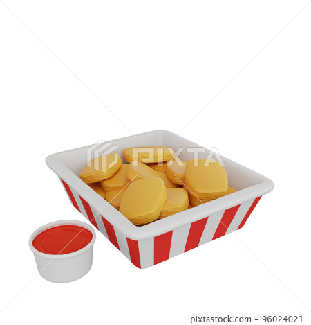 3d rendering of nuggets fast food icon 3d rendering of nuggets fast food icon 96024021