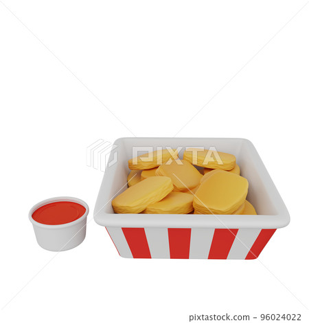 3d rendering of nuggets fast food icon 3d rendering of nuggets fast food icon 96024022