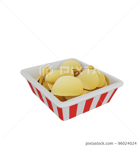 3d rendering of potato chips fast food icon 3d rendering of potato chips fast food icon 96024024