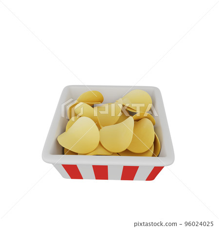 3d rendering of potato chips fast food icon 96024025