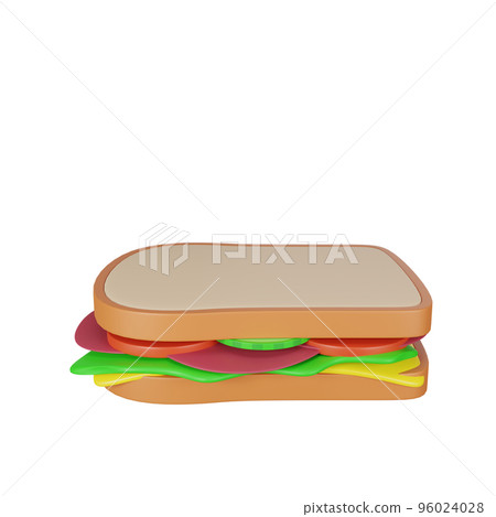 3d rendering of sandwich fast food icon 96024028