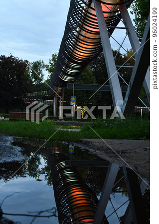 Slinky springs to fame bridge at the Kaisergarten in Oberhausen, Germany Slinky springs to fame bridge at the Kaisergarten in Oberhausen, Germany 96024199