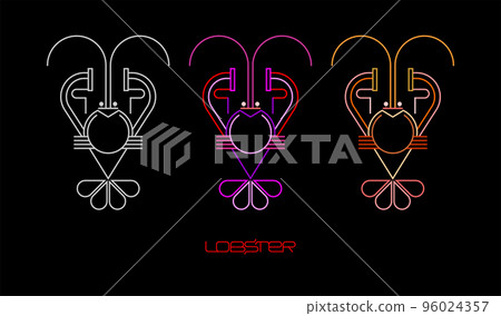 Lobster Logo Neon Line Art Design Lobster Logo Neon Line Art Design 96024357