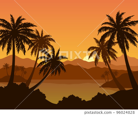 Exotic Landscape with Palm Exotic Landscape with Palm 96024828