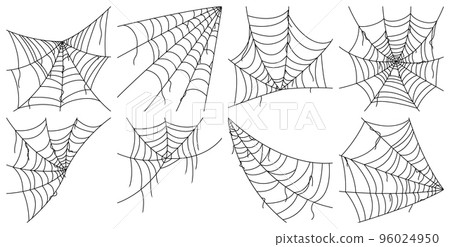 Set of Spider web isolated on white background Set of Spider web isolated on white background 96024950
