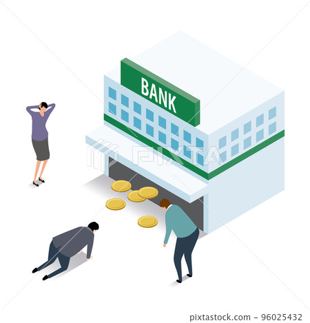 Isometric_因銀行沒有錢而悲傷的人 96025432