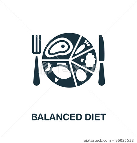 Balanced Diet icon. Monochrome simple Detox Diet icon for templates, web design and infographics Balanced Diet icon. Monochrome simple Detox Diet icon for templates, web design and infographics 96025538