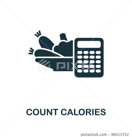 Count Calories icon. Monochrome simple Detox Diet icon for templates, web design and infographics 96025552