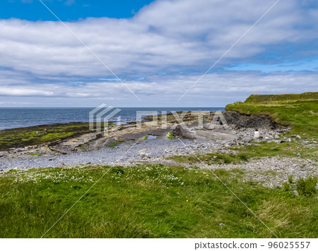 Aerial view of Storm beach by Carrowhubbuck North Carrownedin close to Inishcrone, Enniscrone in County Sligo, Ireland. Aerial view of Storm beach by Carrowhubbuck North Carrownedin close to Inishcrone, Enniscrone in County Sligo, Ireland. 96025557