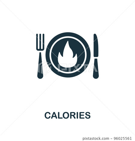 Calories icon. Monochrome simple Detox Diet icon for templates, web design and infographics 96025561