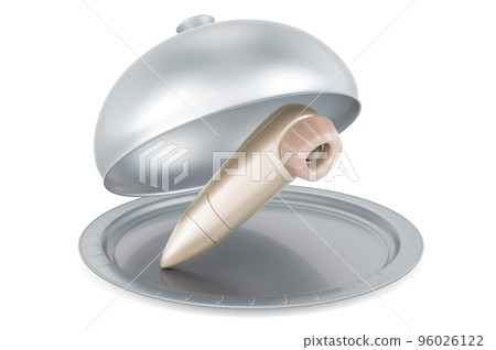 Restaurant cloche with clitoral pump, 3D rendering Restaurant cloche with clitoral pump, 3D rendering 96026122