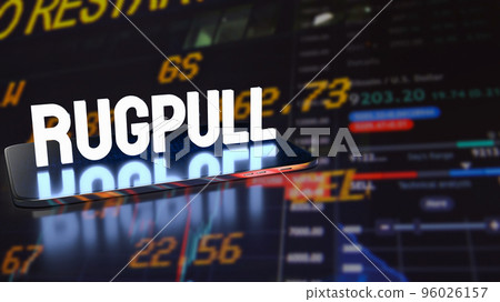 The rug pull  on tablet for cryptocurrency crime concept 3d rendering 96026157