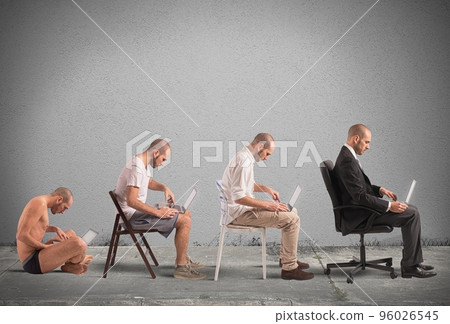 Evolution a businessman Evolution a businessman 96026545