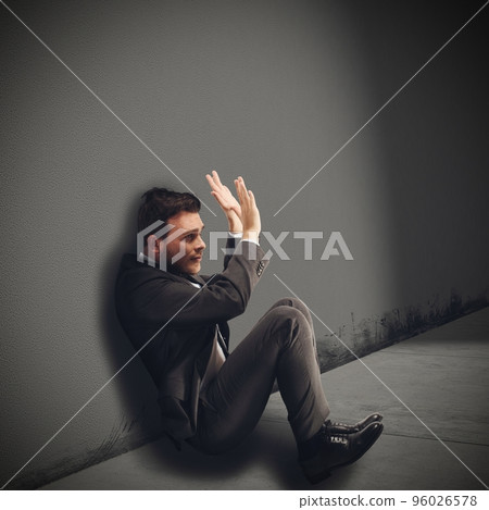 Businessman destroyed afraid 96026578