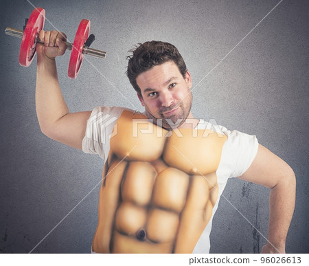 Fat man with abs 96026613