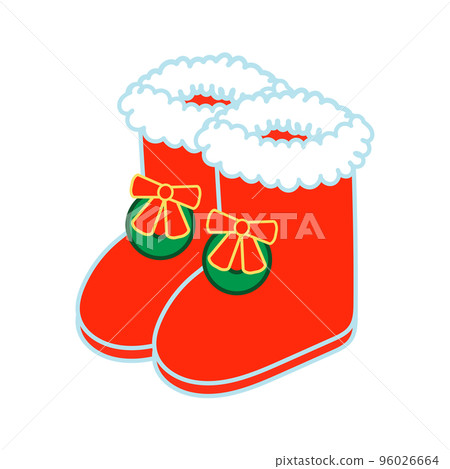 A pair of simple red Christmas boots 96026664