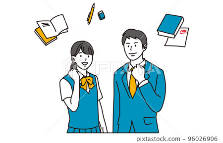 A student doing a guts pose 96026906