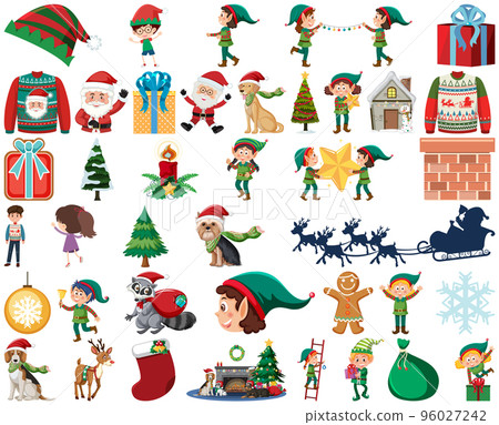 Christmas characters and elements set Christmas characters and elements set 96027242