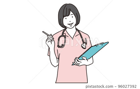 Female nurse to explain Female nurse to explain 96027392