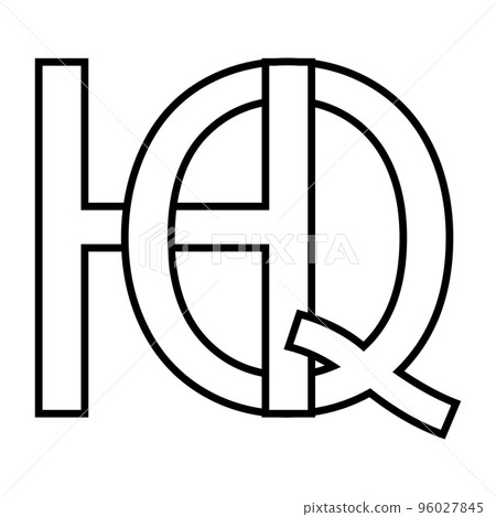 Logo sign hq qh icon nft interlaced letters q h Logo sign hq qh icon nft interlaced letters q h 96027845