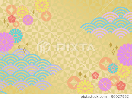 Fashionable Japanese modern Japanese pattern background vector illustration material 96027962
