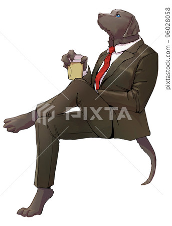 Gentleman labrador retriever in a suit 96028058