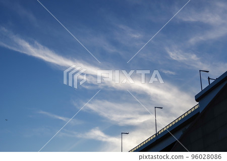 flowing clouds and highway 96028086