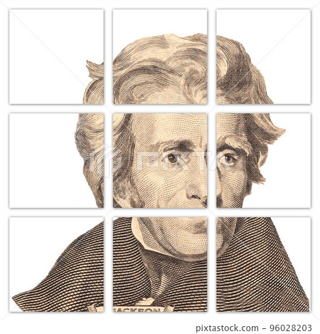 Banner with Portrait of U.S. president Andrew Jackson. 96028203