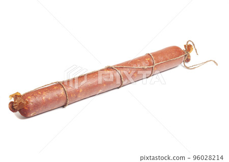 long sausage loaf isolated on white long sausage loaf isolated on white 96028214