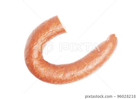 Krakow sausage top view isolated on white background 96028218