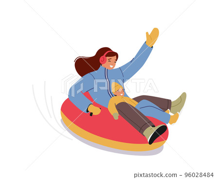Active Outdoor Wintertime Extreme Fun.Young Happy Girl Sliding on Snow Tubing Having Fun On Winter Holidays Active Outdoor Wintertime Extreme Fun.Young Happy Girl Sliding on Snow Tubing Having Fun On Winter Holidays 96028484